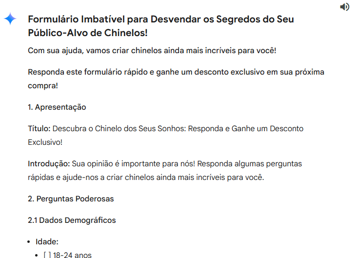 Criação de Formulário com a IA