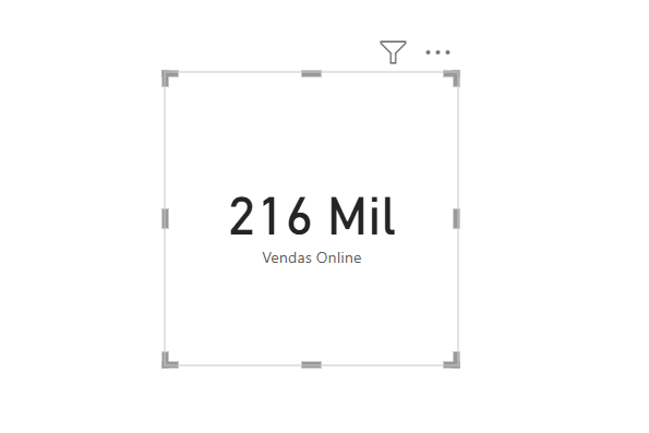 card com a informação 216Mil Vendas Online