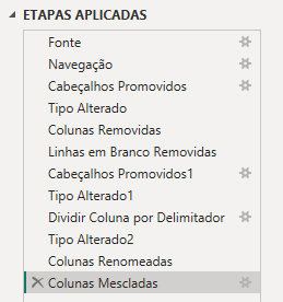 Etapas Aplicadas: Histórico de Modificações