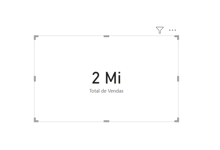 card com a informação 2 Mi Total de Vendas