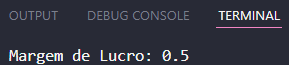 Exibindo a Margem de Lucro de 0.5