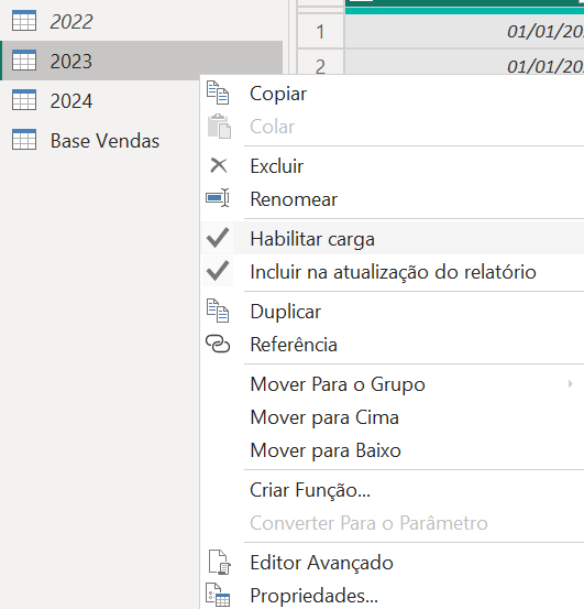 Desmarcando a opção habilitar carga