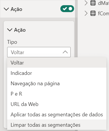 Menu lateral com as opções da imagem selecionada. Mostra a opção Ação marcada e a opção Limpar todas as segmentações destacada.
