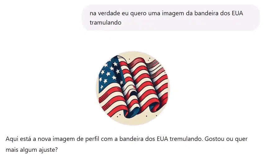 O usuário deu uma ordem e a IA criou uma imagem de acordo