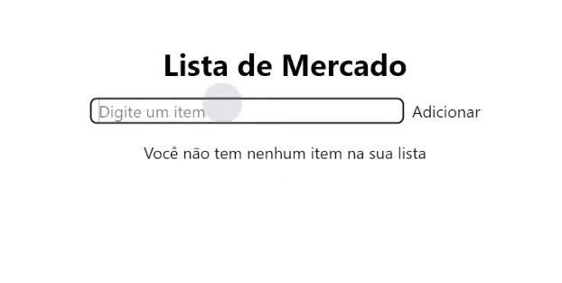 imagem da aplicação mostrando a borda em volta do campo para digitar