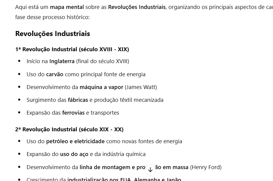 mapa mental sobre a revolução industrial