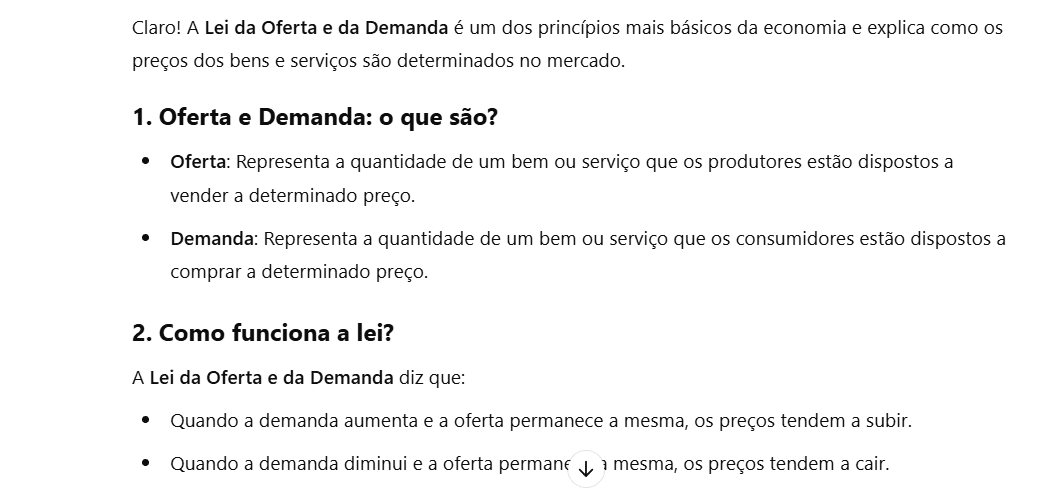 resposta do chatgpt explicando mais em detalhe o que é a lei da oferta e demanda