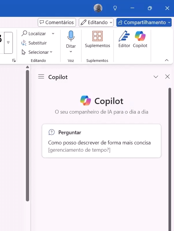 botão do copilot no word