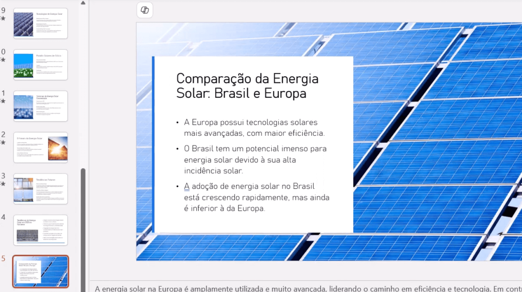 slide com comparação entre brasil e europa