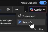 botão do copilot no outlook