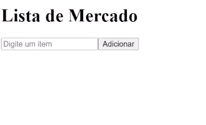 Página html com um campo para digitar o texto e um botão Adicionar