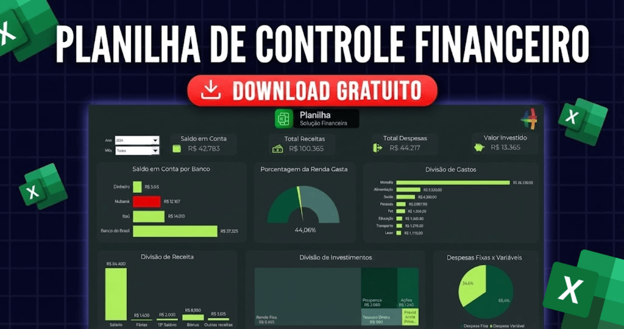Planilha de Controle Financeiro no Excel [Download Gratis]