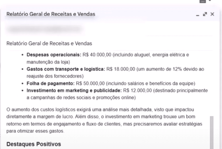 email recebido