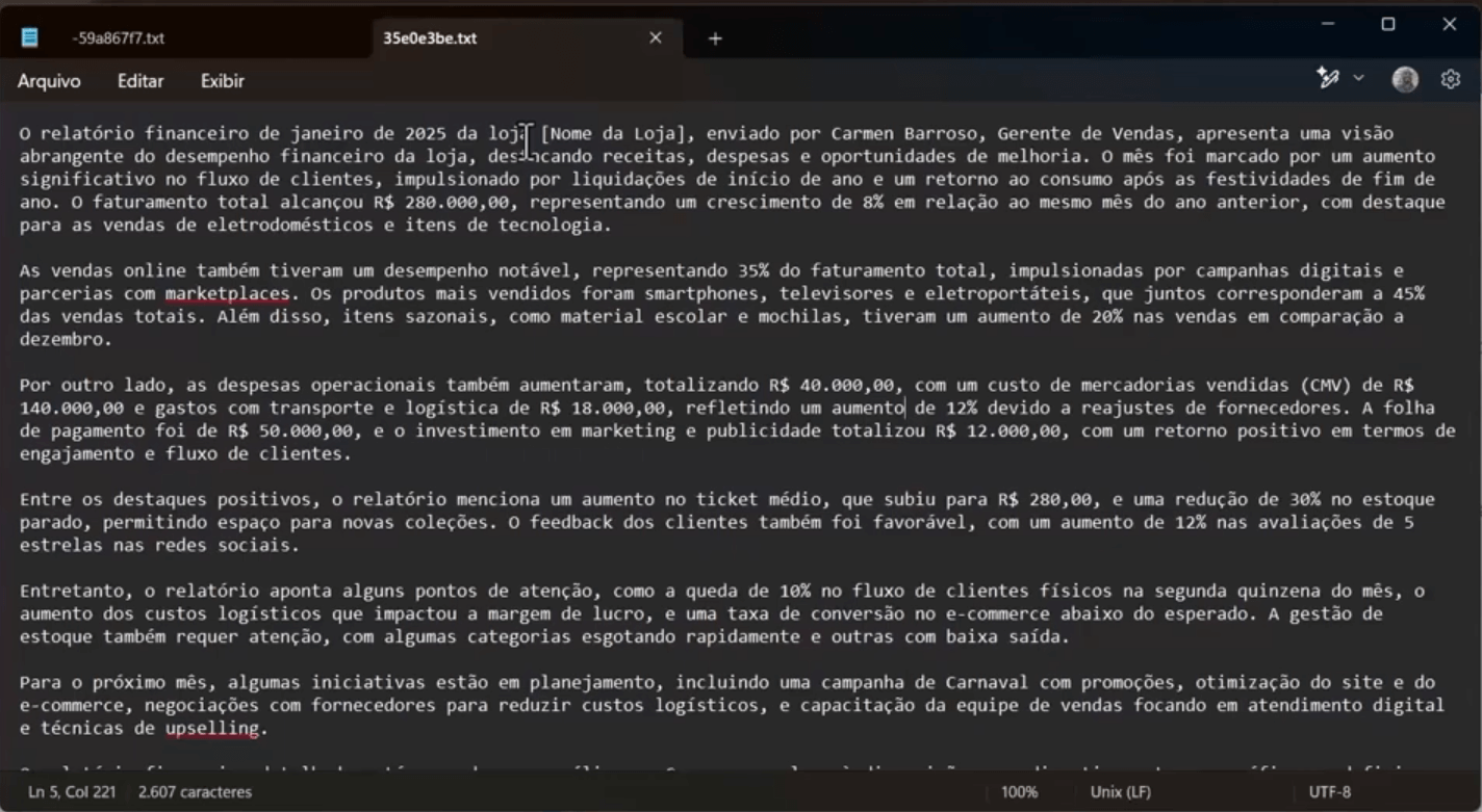 arquivo do email que foi baixado