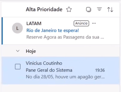 N8N mostrando o output do Outlook Trigger com o e-mail de teste