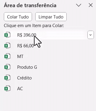 área de transferência