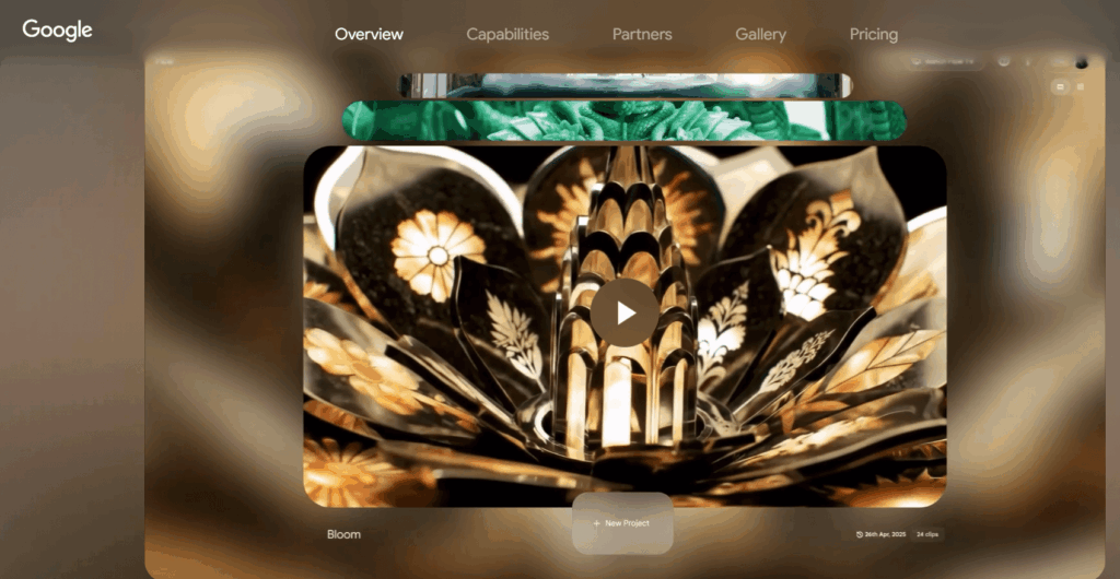 Interface do Google Flow em 2025