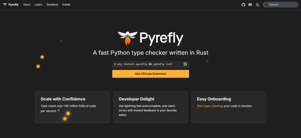 captura de tela do logotipo do Pyrefly ou da página oficial do projeto, destacando sua associação com a Meta.