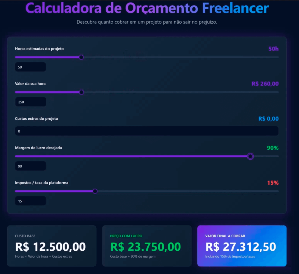 Calculadora de Orçamento com Lovable