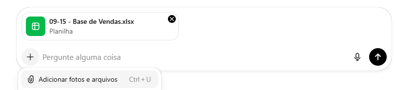 Enviar planilha para Análise de Dados com ChatGPT