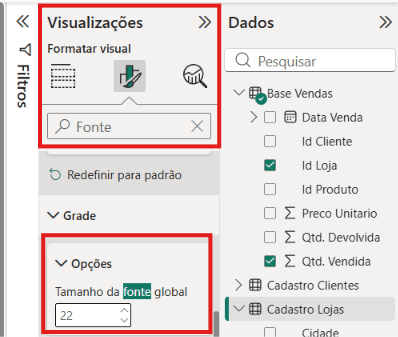 Ajustando o tamanho da fonte