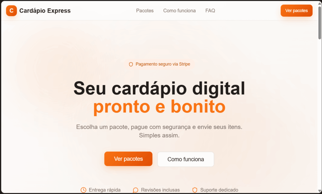 Criação do projeto no Lovable