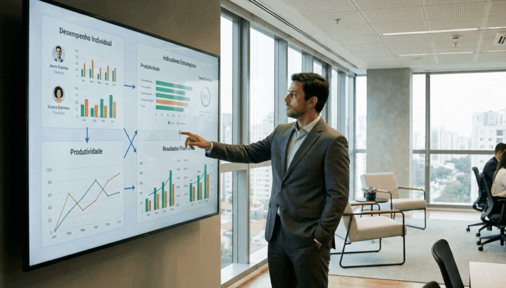 Correlação entre desempenho individual e resultados do negócio com apoio da IA
