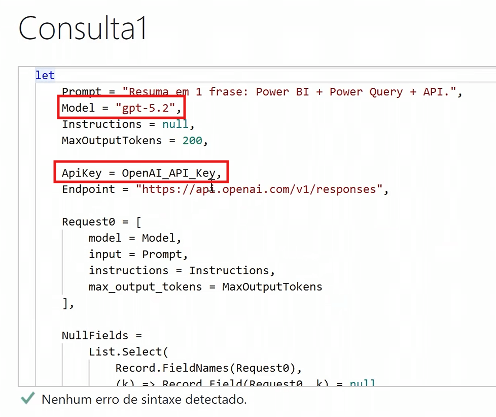Ajustando o código no Power Query