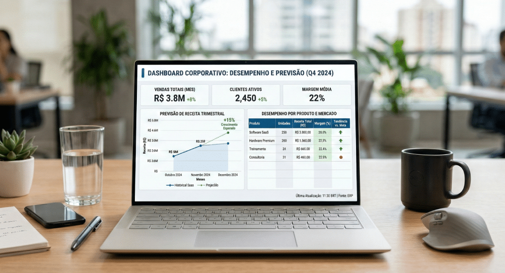 Notebook com ferramenta de BI e análise de dados aplicando machine learning na gestão