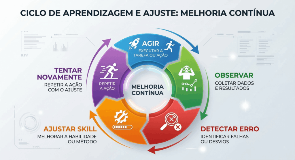 loop de feedback em agentes de IA com skills