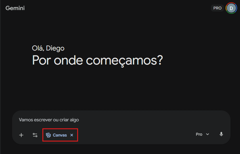 O que é o Canvas do Gemini