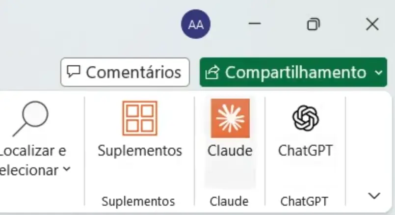 Claude e ChatGPT dentro do Excel