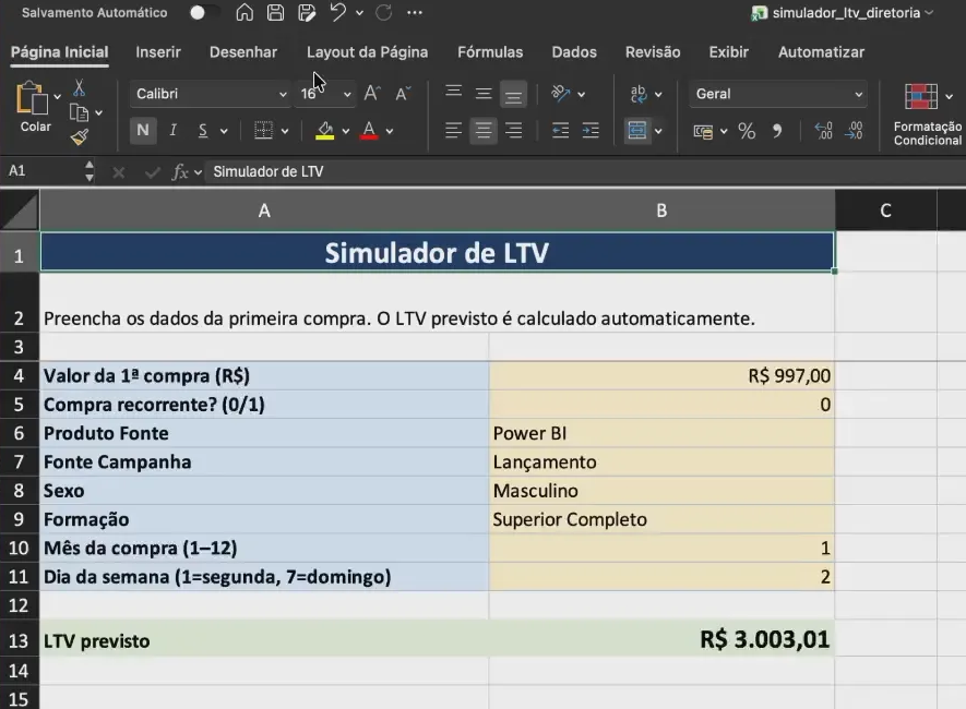 simulador ltv com claude code
