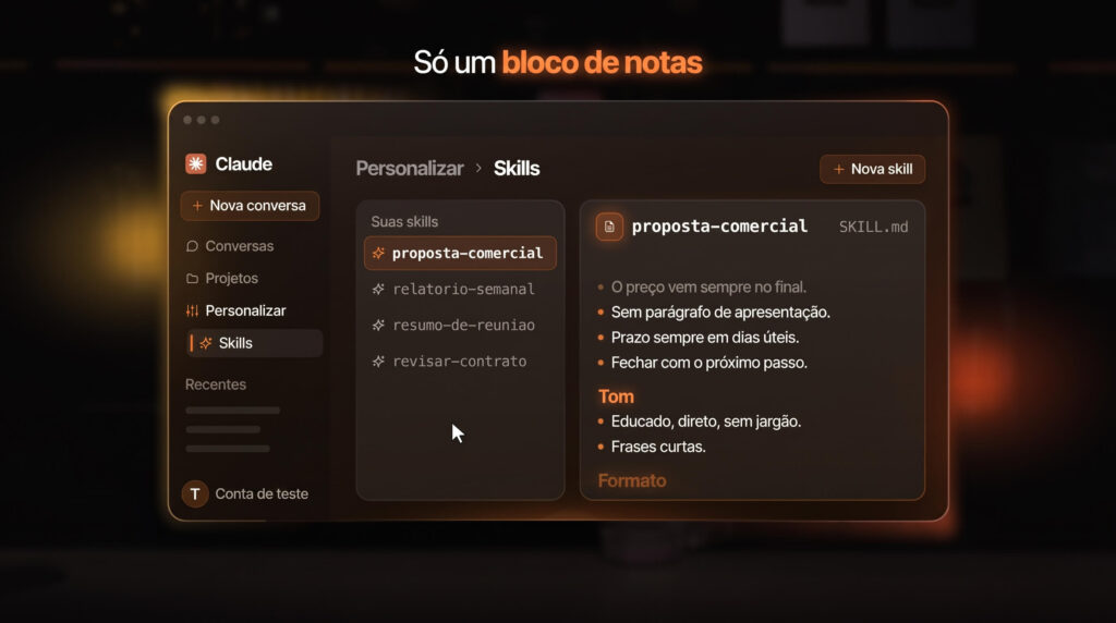 Skill de proposta comercial salva no Claude