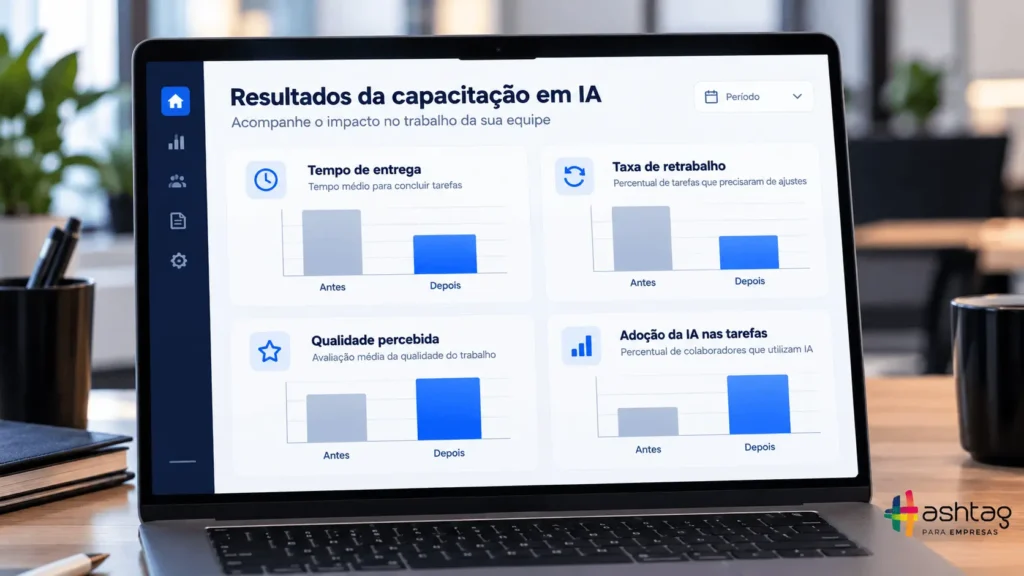 Painel de indicadores para medir os resultados da capacitação em inteligência artificial