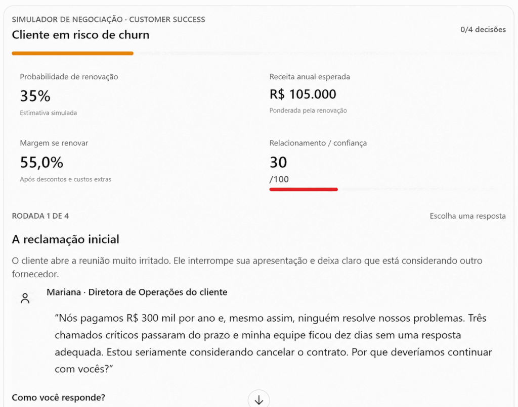 Avaliação final da simulação de reunião no ChatGPT